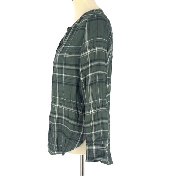 Universal Thread Green Plaid V-Neck Pullover Blouse Women's Size XS NWT - Picture 3 of 6